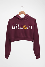 Load image into Gallery viewer, Cryptocurrency Bitcoin Crop HOODIE FOR WOMEN-Maroon-Ektarfa.online

