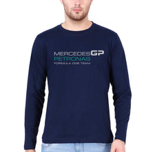 Load image into Gallery viewer, Mercedes GP Petronas F1 Full Sleeves T-Shirt for Men-S(38 Inches)-Navy Blue-Ektarfa.online
