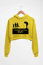 Load image into Gallery viewer, Rum Funny Crop HOODIE FOR WOMEN-Mustard Yellow-Ektarfa.online
