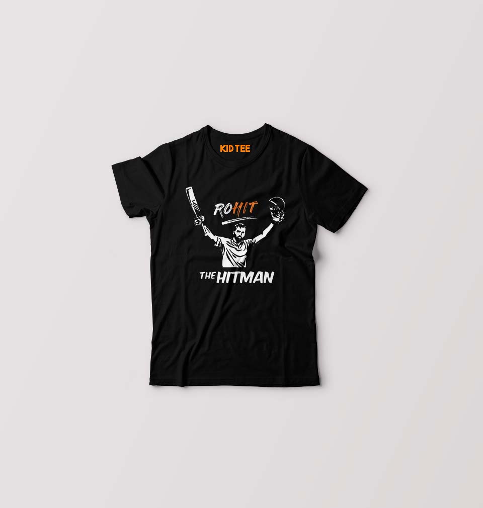 Rohit Sharma Kids T-Shirt for Boy/Girl-Black-Ektarfa.online