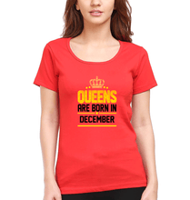 Load image into Gallery viewer, Queens Are Born In December T-Shirt for Women-Red-Ektarfa.online
