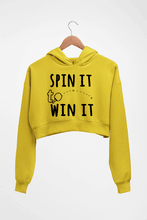 Load image into Gallery viewer, Table Tennie (TT) Crop HOODIE FOR WOMEN-Mustard Yellow-Ektarfa.online

