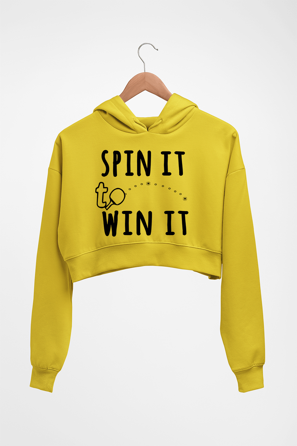 Table Tennie (TT) Crop HOODIE FOR WOMEN-Mustard Yellow-Ektarfa.online