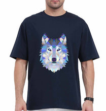 Load image into Gallery viewer, Wolf Oversized T-Shirt for Men-Navy Blue-Ektarfa.online
