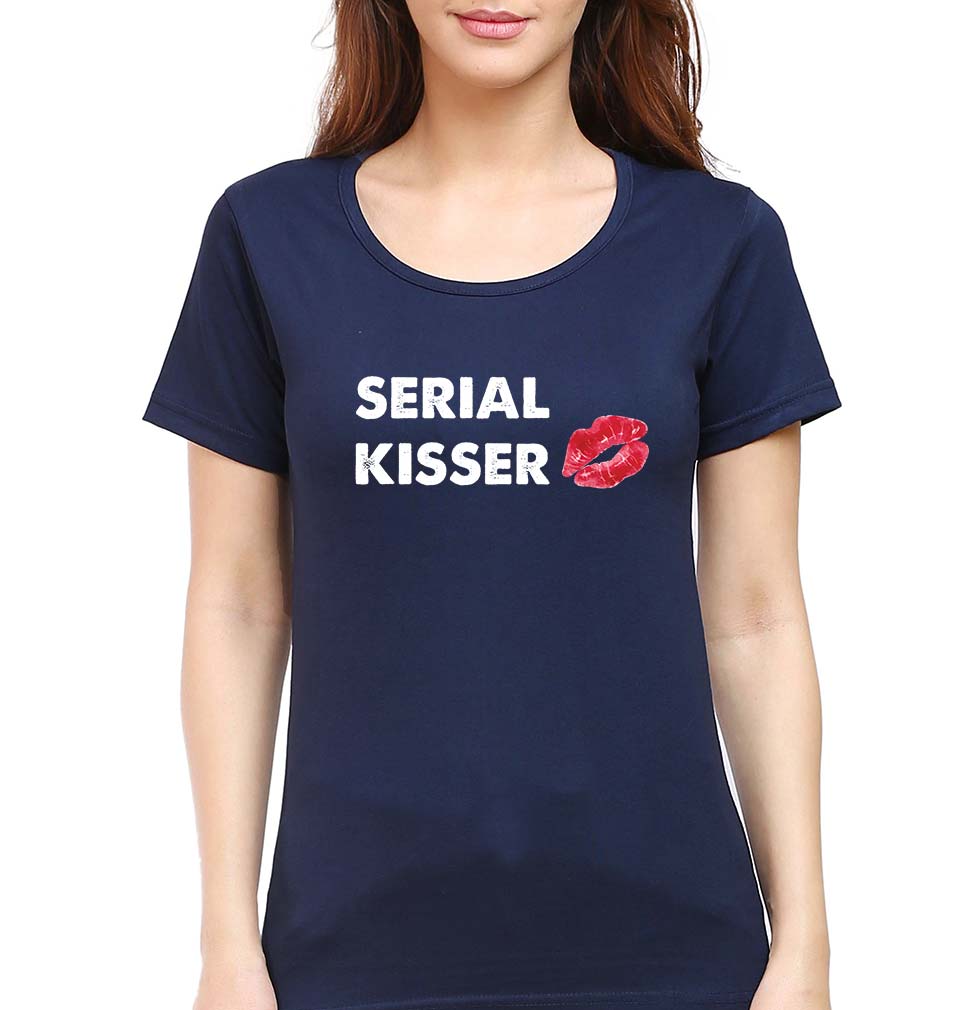 Serial Kisser T-Shirt for Women-Navy Blue-Ektarfa.online