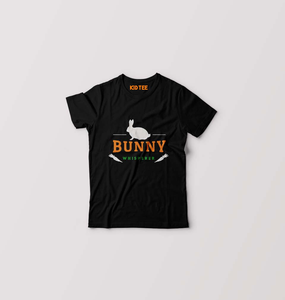 Rabbit Bunny Kids T-Shirt for Boy/Girl-Black-Ektarfa.online