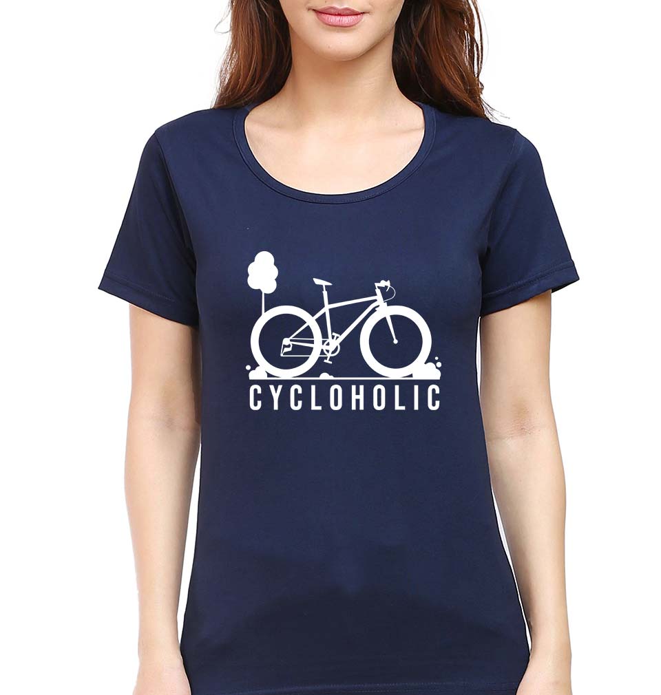 Cycloholic T-Shirt for Women-Navy Blue-Ektarfa.online