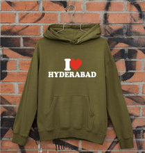 Load image into Gallery viewer, I Love Hyderabad Unisex Hoodie for Men/Women-Olive Green-Ektarfa.online
