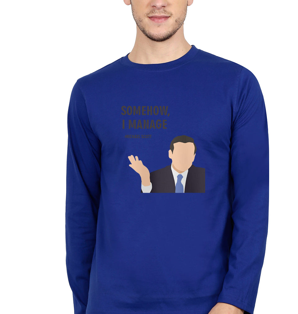 Michael Scott Full Sleeves T-Shirt for Men-Royal Blue-Ektarfa.online
