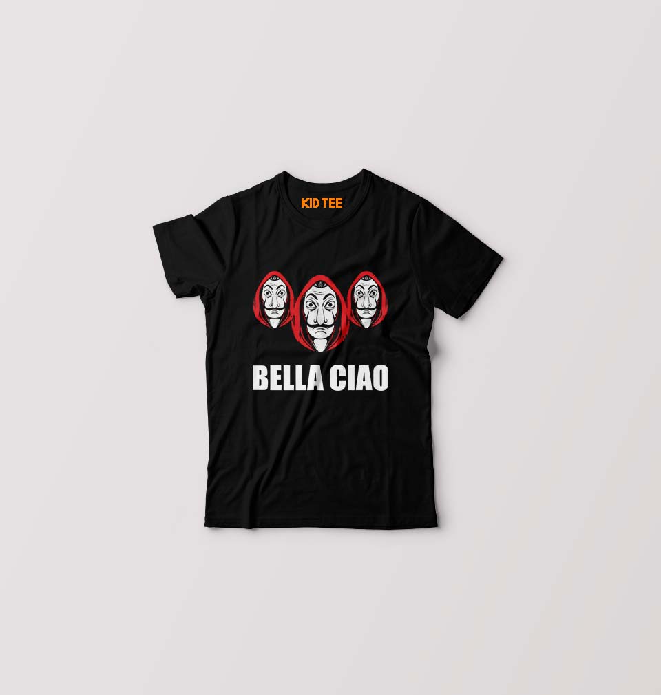 Money Heist Bella Ciao Kids T-Shirt for Boy/Girl-Black-Ektarfa.online