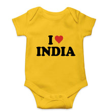 Load image into Gallery viewer, I Love India Kids Romper For Baby Boy/Girl-0-5 Months(18 Inches)-Yellow-Ektarfa.online
