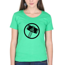 Load image into Gallery viewer, Thor Superhero T-Shirt for Women-Flag Green-Ektarfa.online
