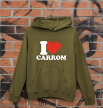 Load image into Gallery viewer, I Love Carrom Unisex Hoodie for Men/Women-Olive Green-Ektarfa.online
