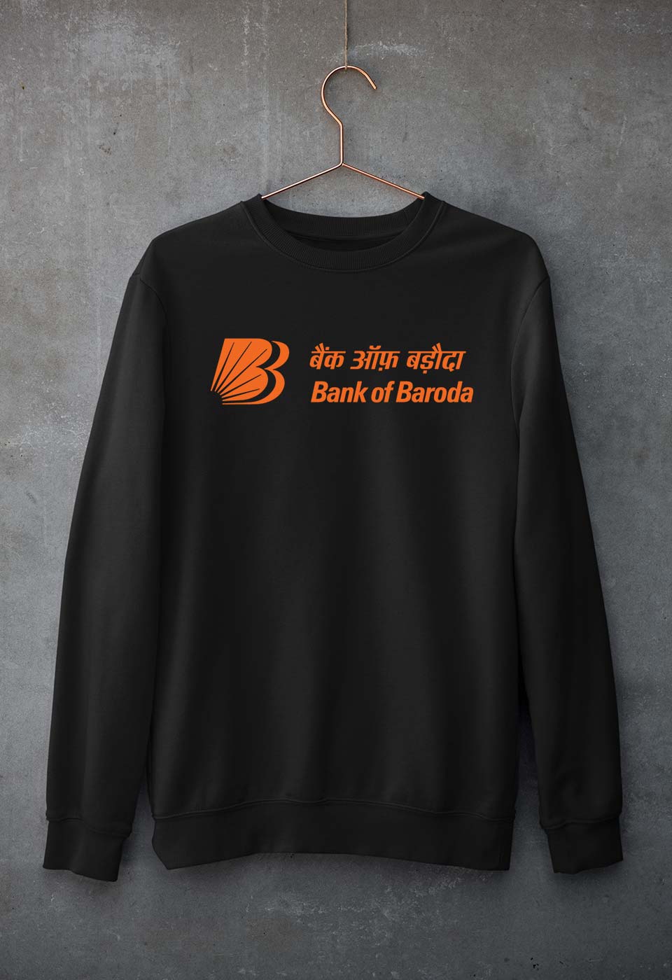 Bank of Baroda Unisex Sweatshirt for Men/Women-Black-Ektarfa.online