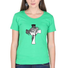 Load image into Gallery viewer, Jesus T-Shirt for Women-Flag Green-Ektarfa.online

