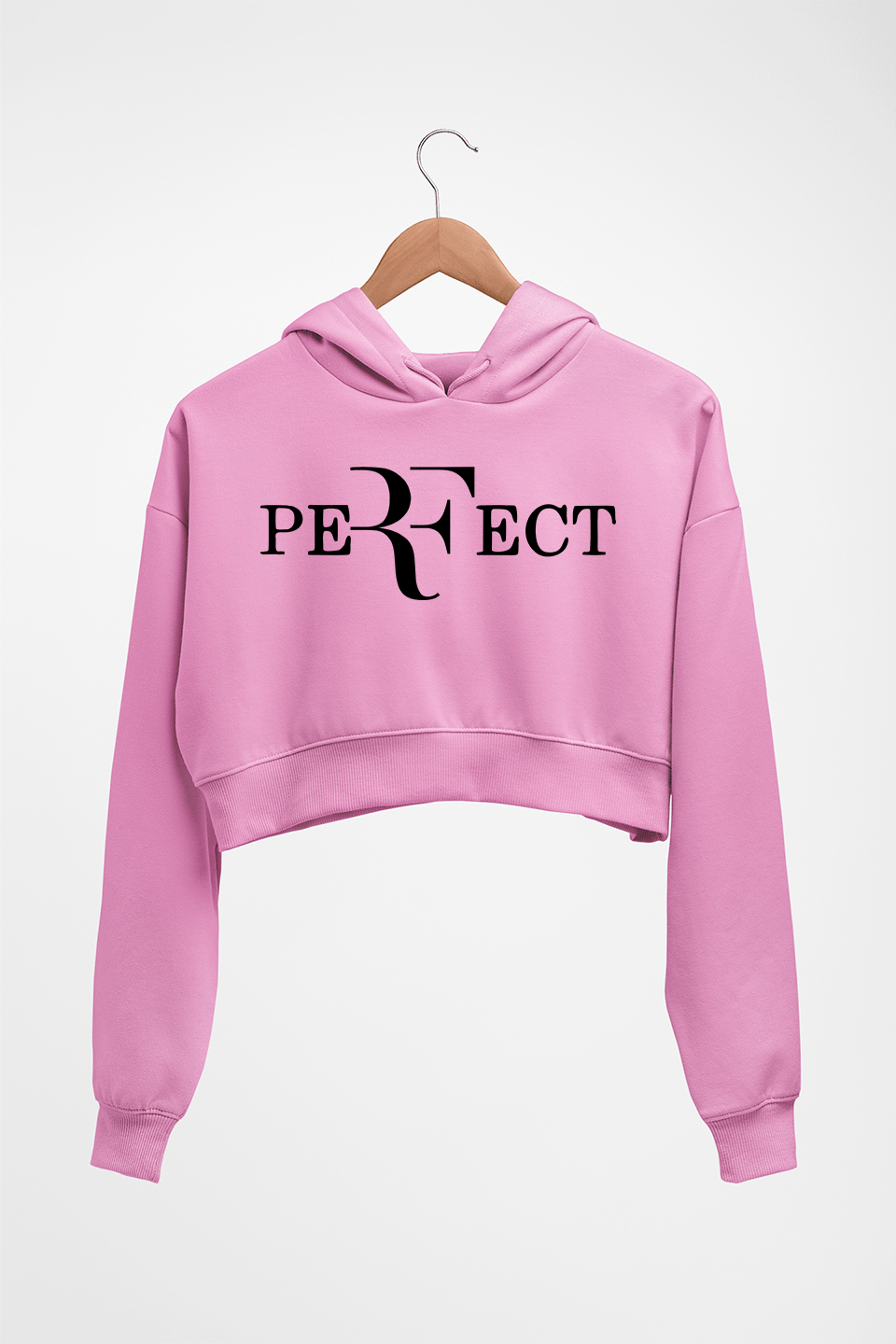 Roger Federer Perfect Crop HOODIE FOR WOMEN-Light Baby Pink-Ektarfa.online