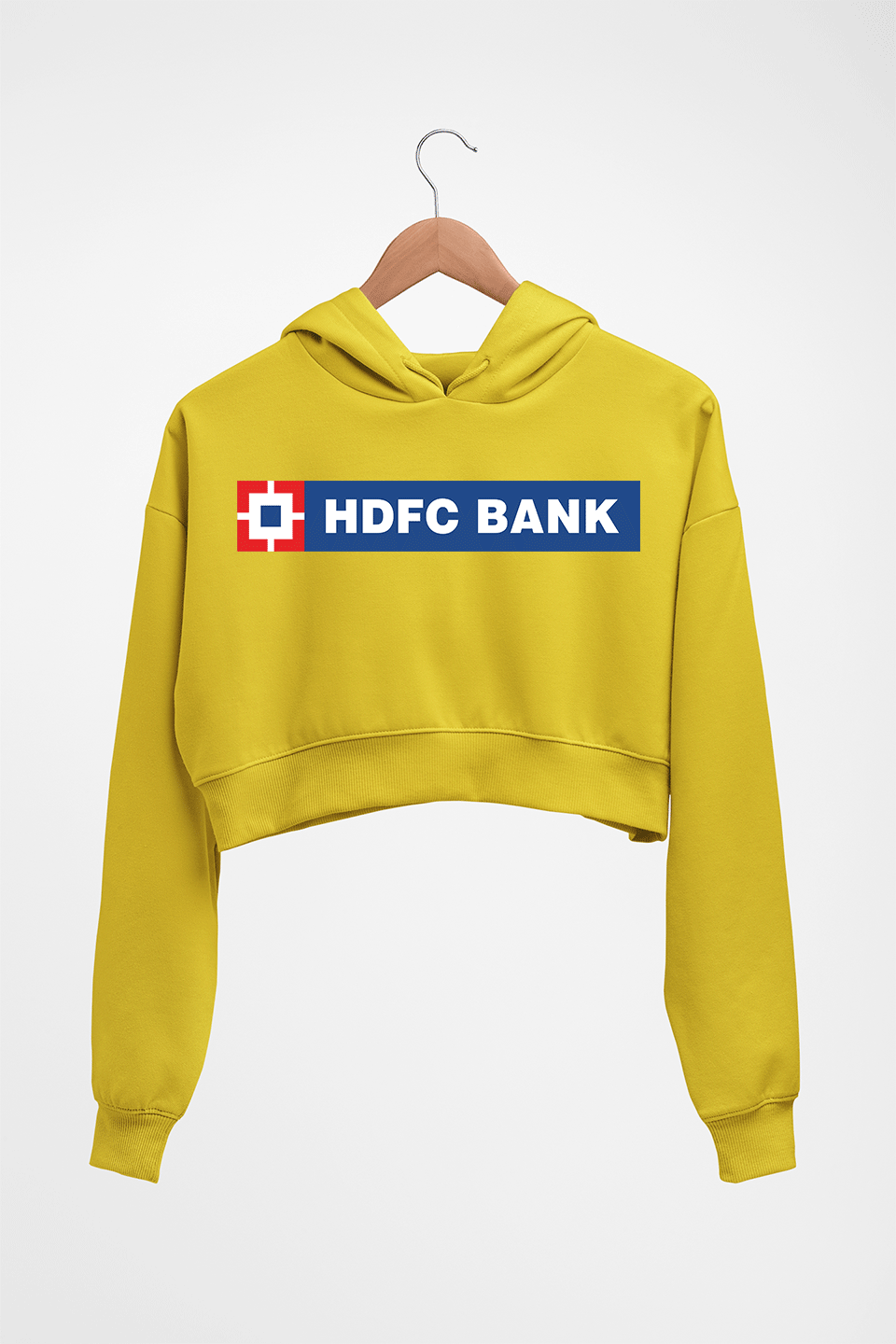 HDFC Bank Crop HOODIE FOR WOMEN-Mustard Yellow-Ektarfa.online
