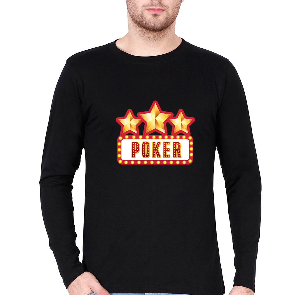 Poker Full Sleeves T-Shirt for Men-Black-Ektarfa.online