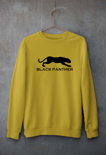 Black Panther Unisex Sweatshirt for Men/Women-S(40 Inches)-Mustard Yellow-Ektarfa.online