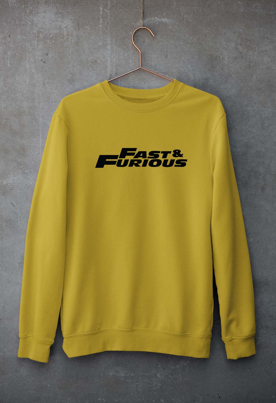 Fast & Furious Unisex Sweatshirt for Men/Women-Mustard Yellow-Ektarfa.online