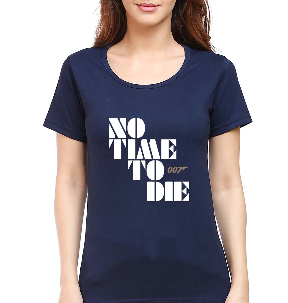No Time To Die James Bond 007 T-Shirt for Women-Navy Blue-Ektarfa.online
