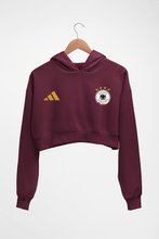 Load image into Gallery viewer, Germany Football Crop HOODIE FOR WOMEN-Maroon-Ektarfa.online
