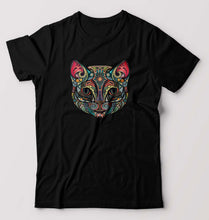 Load image into Gallery viewer, Psychedelic Cat T-Shirt for Men-Black-Ektarfa.online
