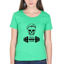 Load image into Gallery viewer, Gym Train Hard T-Shirt for Women-Flag Green-Ektarfa.online

