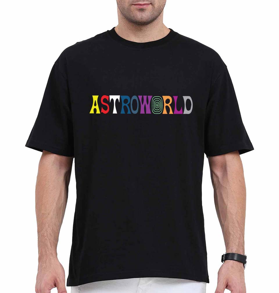 Astroworld Travis Scott Oversized T-Shirt for Men-Black-Ektarfa.online