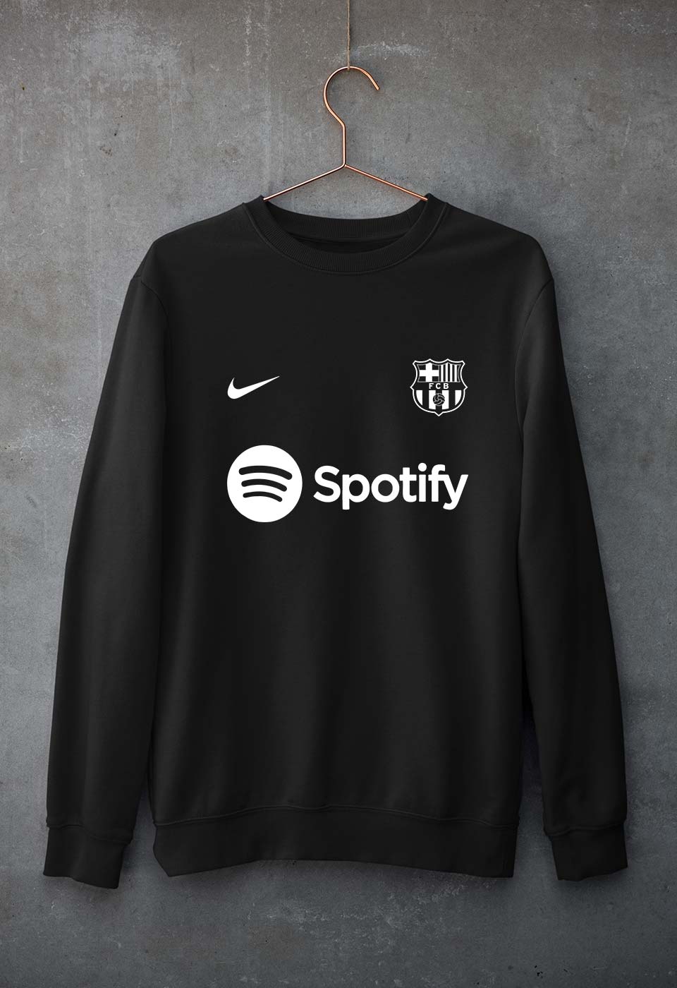 Barcelona 2022-23 Unisex Sweatshirt for Men/Women-Black-Ektarfa.online