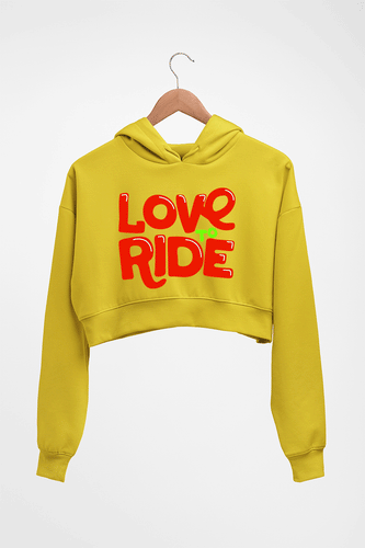 Love to Ride Crop HOODIE FOR WOMEN-Mustard Yellow-Ektarfa.online