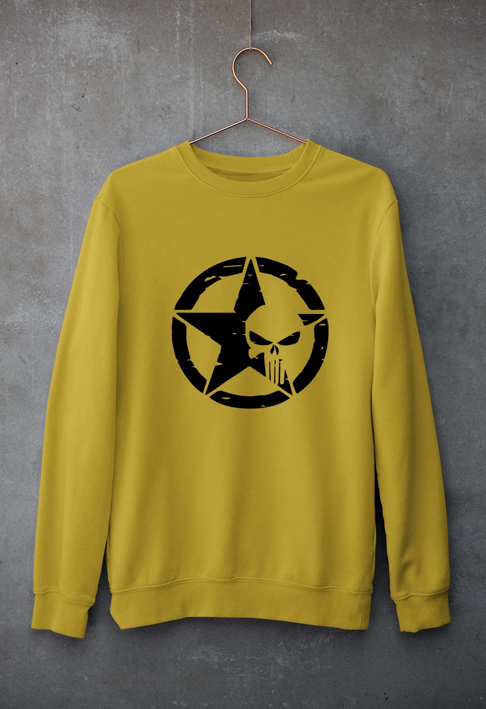 Punisher Unisex Sweatshirt for Men/Women-Mustard Yellow-Ektarfa.online