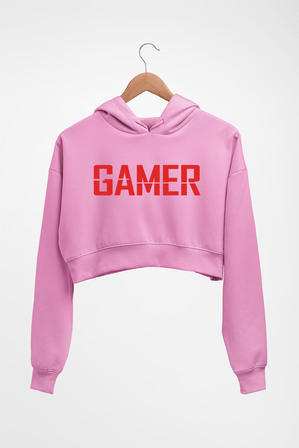 Gamer Crop HOODIE FOR WOMEN-Light Baby Pink-Ektarfa.online