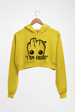 Load image into Gallery viewer, Groot Crop HOODIE FOR WOMEN-Mustard Yellow-Ektarfa.online
