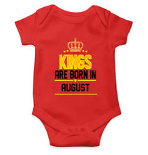 Load image into Gallery viewer, Kings Are Born In August Kids Romper For Baby Boy/Girl-0-5 Months(18 Inches)-RED-Ektarfa.online
