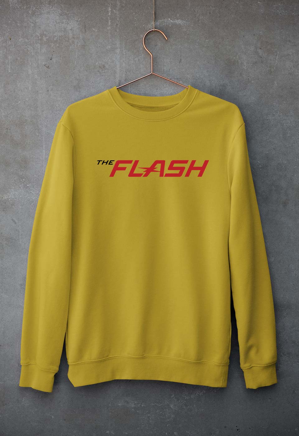 Flash Superhero Unisex Sweatshirt for Men/Women-Mustard Yellow-Ektarfa.online