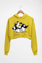 Load image into Gallery viewer, Penguins of Madagascar Crop HOODIE FOR WOMEN-Mustard Yellow-Ektarfa.online
