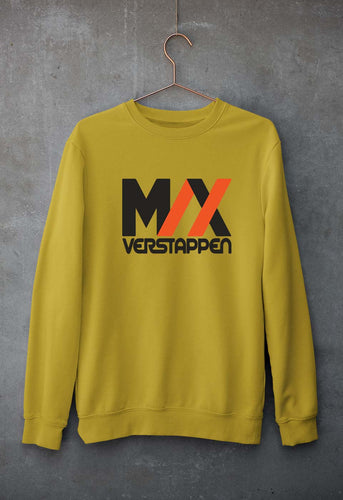 Max Verstappen Unisex Sweatshirt for Men/Women-S(40 Inches)-Mustard Yellow-Ektarfa.online