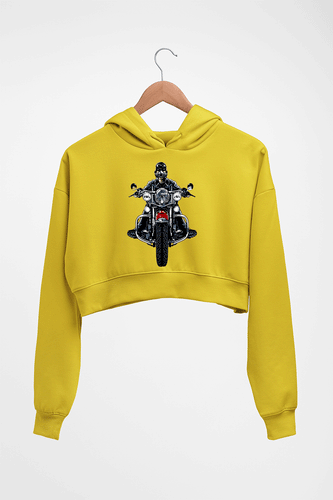 Biker Crop HOODIE FOR WOMEN-Mustard Yellow-Ektarfa.online