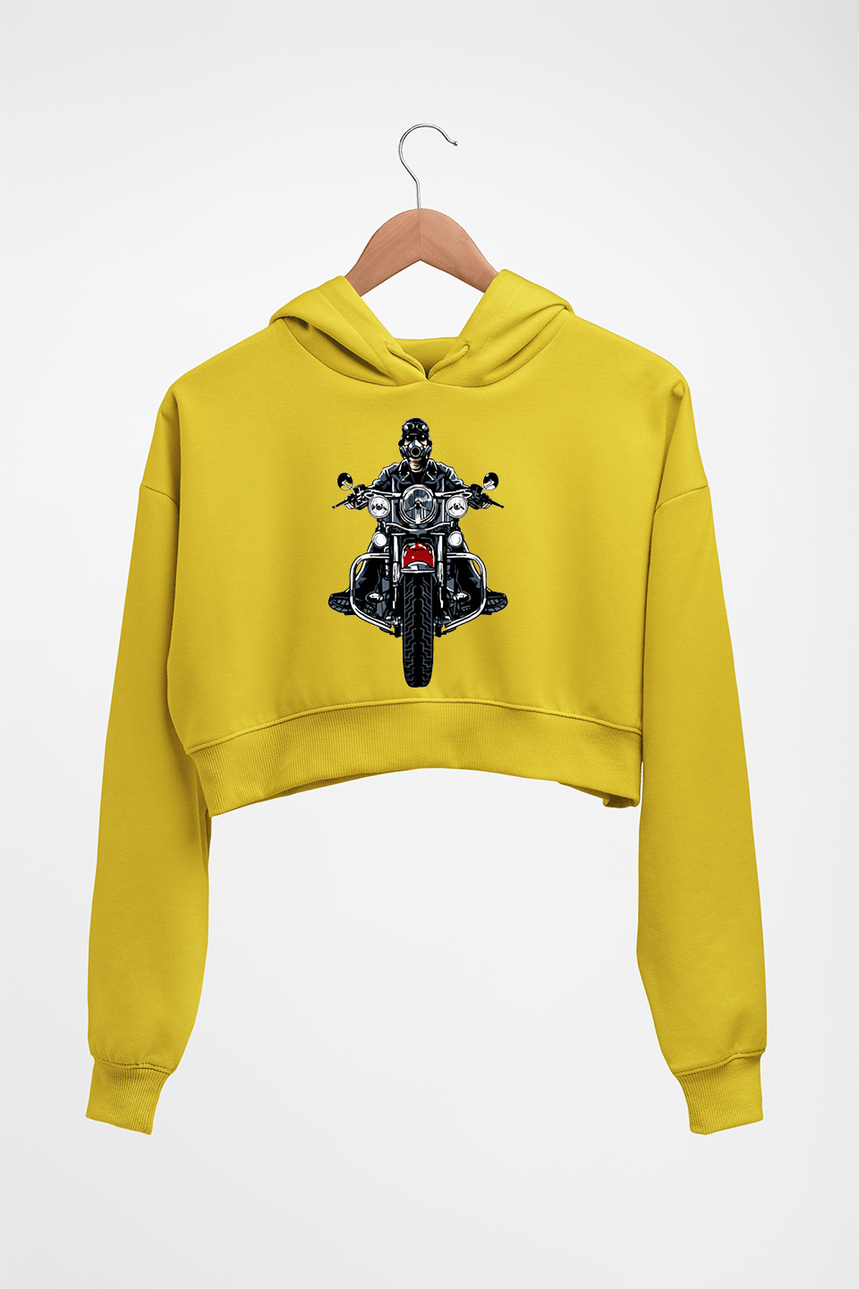 Biker Crop HOODIE FOR WOMEN-Mustard Yellow-Ektarfa.online