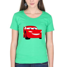 Load image into Gallery viewer, Lightning McQueen T-Shirt for Women-Flag Green-Ektarfa.online
