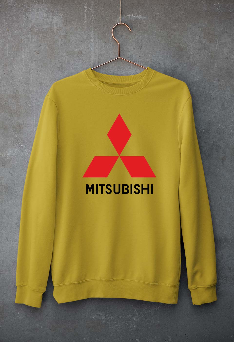 Mitsubishi Unisex Sweatshirt for Men/Women-Mustard Yellow-Ektarfa.online