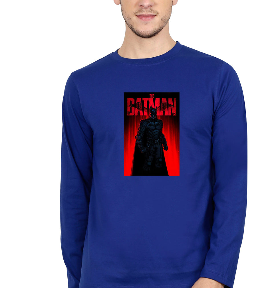 Batman Superhero Full Sleeves T-Shirt for Men-Royal Blue-Ektarfa.online