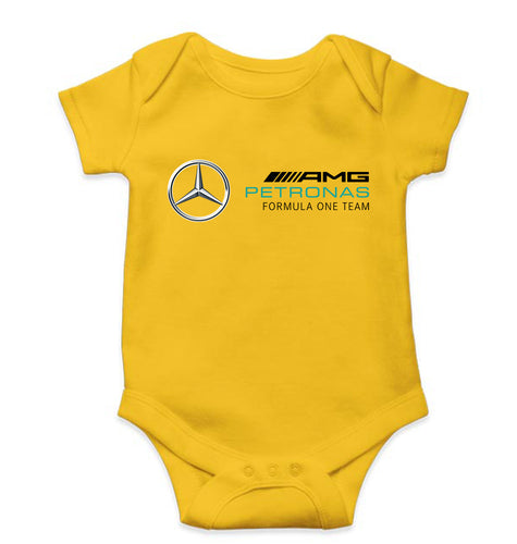 Mercedes AMG Petronas F1 Kids Romper For Baby Boy/Girl-0-5 Months(18 Inches)-Yellow-Ektarfa.online