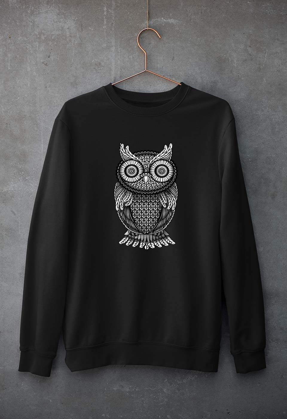 Owl Unisex Sweatshirt for Men/Women-Black-Ektarfa.online