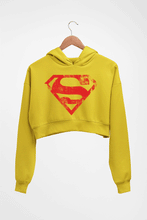 Load image into Gallery viewer, Superman Superhero Crop HOODIE FOR WOMEN-Mustard Yellow-Ektarfa.online
