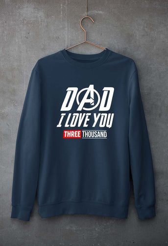 Dad I Love You 3000 Unisex Sweatshirt for Men/Women-Navy Blue-Ektarfa.online