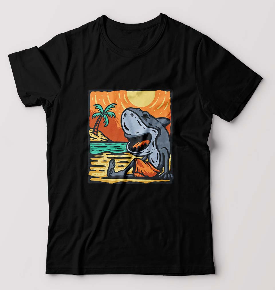 Shark T-Shirt for Men-Black-Ektarfa.online