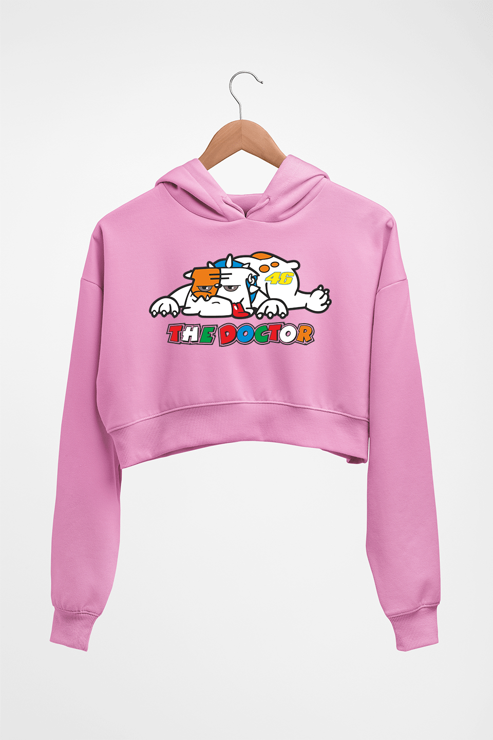 Rossi The Doctor Crop HOODIE FOR WOMEN-Light Baby Pink-Ektarfa.online