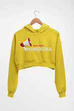 Load image into Gallery viewer, Dhindora(BB ki Vines) Crop HOODIE FOR WOMEN-Mustard Yellow-Ektarfa.online
